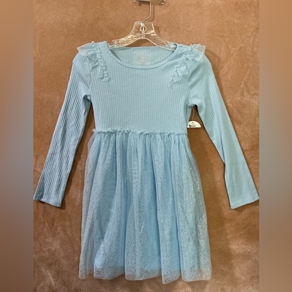 Wonder Nation Light‎ Blue Ruffle Long Sleeve Dress